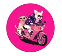 2 PCS Small Gaming Mouse Pad - Cool French Bulldog No.150 Round Rubber Base Desk Mat, Desk Pad with Stitched Edges, Mousepad for Laptop, PC Keyboard Mouse Mat for Work Game Office 7.9 in