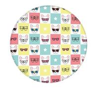 2 PCS Small Gaming Mouse Pad - Cute French Bulldog A Round Rubber Base Desk Mat, Desk Pad with Stitched Edges, Mousepad for Laptop, PC Keyboard Mouse Mat for Work Game Office 7.9 in