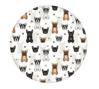 2 PCS Small Gaming Mouse Pad - Cute French Bulldog_D Round Rubber Base Desk Mat, Desk Pad with Stitched Edges, Mousepad for Laptop, PC Keyboard Mouse Mat for Work Game Office 7.9 in