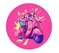 2 PCS Small Gaming Mouse Pad - French Bulldog Cool No.128 Round Rubber Base Desk Mat, Desk Pad with Stitched Edges, Mousepad for Laptop, PC Keyboard Mouse Mat for Work Game Office 7.9 in