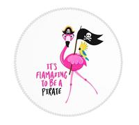 2 PCS Small Gaming Mouse Pad - It's Flamazing to Be A Pirate Round Rubber Base Desk Mat, Desk Pad with Stitched Edges, Mousepad for Laptop, PC Keyboard Mouse Mat for Work Game Office 7.9 in
