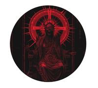 2 PCS Small Gaming Mouse Pad - Red Gothic Skeleton Throne Round Rubber Base Desk Mat, Desk Pad with Stitched Edges, Mousepad for Laptop, PC Keyboard Mouse Mat for Work Game Office 7.9 in