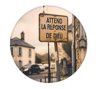 2 PCS Small Gaming Mouse Pad - Rustic French Signpost Round Rubber Base Desk Mat, Desk Pad with Stitched Edges, Mousepad for Laptop, PC Keyboard Mouse Mat for Work Game Office 7.9 in