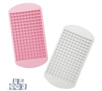 2 Pcs Small Ice Cube Trays, Mini Ice Cube Trays Silicone Compact Ice Molds for Coffee Juice Milk Tea, Party and Home Kitchen, Easy Release and Space Saving Design