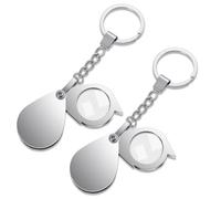 2 Pcs Small Magnifying Glass Pocket Magnifying Glass 20x 30x With Protective Case Silver Zinc Alloy Portable Rotating Folding Mini Magnifier for Reading Jewelry Inspection Exploring Newspaper