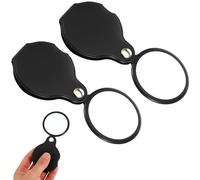 2 PCS Small Magnifying Glass Pocket Magnifying Glasses for Reading 20x Magnifier Mini Folding Magnifyings Glass Rotating Folding Portable Pockets Magnifier for Inspection, Coin, Jewelry or Exploring