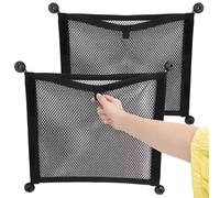 2 PCS Small Mesh Cargo Nets, 9.8 x 13.8 in Car Trunk Net Organizer, Elastic Cargo Net for Most Vehicles and Home Storage