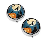 2 pcs Small Pill Box Case 3 Compartments Portable for Pocket Pouch Purse Personal Mini Pill Organizers Container Holder to Hold Vitamins Medication Fish Oil Supplements