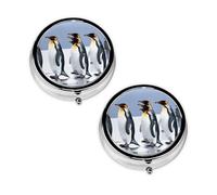 2 pcs Small Pill Box Case 3 Compartments Portable for Pocket Pouch Purse Personal Mini Pill Organizers Container Holder to Hold Vitamins Medication Fish Oil Supplements