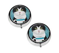 2 pcs Small Pill Box Case 3 Compartments Portable for Pocket Pouch Purse Personal Mini Pill Organizers Container Holder to Hold Vitamins Medication Fish Oil Supplements