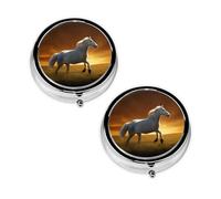 2 pcs Small Pill Box Case 3 Compartments Portable for Pocket Pouch Purse Personal Mini Pill Organizers Container Holder to Hold Vitamins Medication Fish Oil Supplements