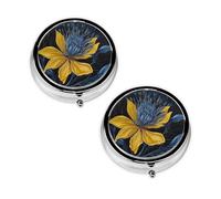 2 pcs Small Pill Box Case 3 Compartments Portable for Pocket Pouch Purse Personal Mini Pill Organizers Container Holder to Hold Vitamins Medication Fish Oil Supplements