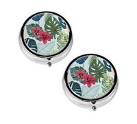 2 pcs Small Pill Box Case 3 Compartments Portable for Pocket Pouch Purse Personal Mini Pill Organizers Container Holder to Hold Vitamins Medication Fish Oil Supplements