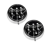 2 pcs Small Pill Box Case 3 Compartments Portable for Pocket Pouch Purse Personal Mini Pill Organizers Container Holder to Hold Vitamins Medication Fish Oil Supplements