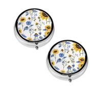 2 pcs Small Pill Box Case 3 Compartments Portable for Pocket Pouch Purse Personal Mini Pill Organizers Container Holder to Hold Vitamins Medication Fish Oil Supplements