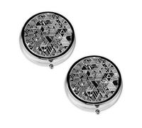 2 pcs Small Pill Box Case 3 Compartments Portable for Pocket Pouch Purse Personal Mini Pill Organizers Container Holder to Hold Vitamins Medication Fish Oil Supplements