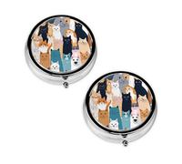 2 pcs Small Pill Box Case 3 Compartments Portable for Pocket Pouch Purse Personal Mini Pill Organizers Container Holder to Hold Vitamins Medication Fish Oil Supplements