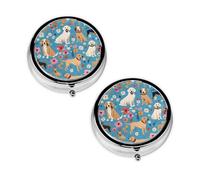 2 pcs Small Pill Box Case 3 Compartments Portable for Pocket Pouch Purse Personal Mini Pill Organizers Container Holder to Hold Vitamins Medication Fish Oil Supplements