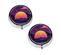 2 pcs Small Pill Box Case 3 Compartments Portable for Pocket Pouch Purse Personal Mini Pill Organizers Container Holder to Hold Vitamins Medication Fish Oil Supplements