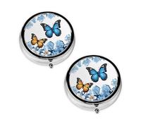 2 pcs Small Pill Box Case 3 Compartments Portable for Pocket Pouch Purse Personal Mini Pill Organizers Container Holder to Hold Vitamins Medication Fish Oil Supplements