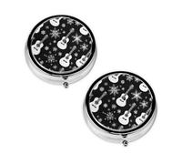 2 pcs Small Pill Box Case 3 Compartments Portable for Pocket Pouch Purse Personal Mini Pill Organizers Container Holder to Hold Vitamins Medication Fish Oil Supplements