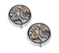 2 pcs Small Pill Box Case 3 Compartments Portable for Pocket Pouch Purse Personal Mini Pill Organizers Container Holder to Hold Vitamins Medication Fish Oil Supplements