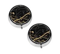 2 pcs Small Pill Box Case 3 Compartments Portable for Pocket Pouch Purse Personal Mini Pill Organizers Container Holder to Hold Vitamins Medication Fish Oil Supplements