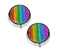 2 pcs Small Pill Box Case 3 Compartments Portable for Pocket Pouch Purse Personal Mini Pill Organizers Container Holder to Hold Vitamins Medication Fish Oil Supplements