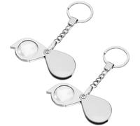 2 Pcs Small Pocket Magnifying Glass, 20X, 30X Pocket Magnifier Mini Magnifying Lens Folding Jewelers Loupe with Keychain Magnify Glass for Reading Newspaper Book Magazine Jewelry Hobbies