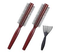 2 Pcs Small Round Hair Brush, Hair Styling Brush Set with Nylon Bristles for Blow Drying Volumizing Hair Brush or Wet or Dry Hairs for Styling Short, Fine Hair