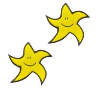 2 PCS Smiling Five-Pointed Star Patches Funny Emblem Applique Embroidered Tactical Hook and Loop Patches for Uniforms,Armband,Pouch,Vest,Hat,Bag,Backpack,Jacket,Clothes,Coat,Pants