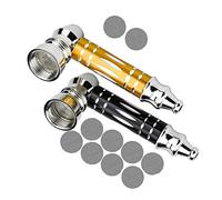 2 Pcs Smoking Pipes Detachable Tobacco Pipes with 10 Screen Filters Portable Mini Pipes for Husband Boyfriend Grandpa's Holiday Gifts