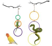 2 Pcs Snake Accessories for Vivarium, Snake Climbing Rings Enrichment Toys for Ball Python Ball Python Tank, Reptile Enclosure Reptile Tank Accessory for Bearded Dragon, Chameleon, Lguana, Lizard