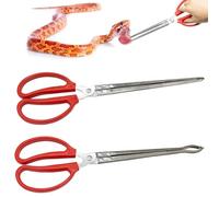 2 Pcs Snake Feeding Tongs 15 Inch Extra Long Stainless Steel Reptile Feeding Tongs, Curved Mouth & Straight Mouth for Ball Python, Fish Aquariums, Reptiles Snakes, Tank Accessories Terrarium Supplies