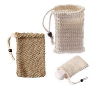 2 PCS Soap Bag, Sisal Soap Bag, Natural Fiber Soap Bags, with Drawstring, Natural Soap Saver Pouch, for Foaming or Drying Soaps