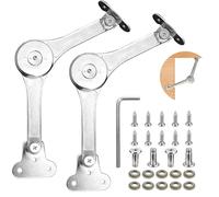 2 Pcs Soft Close Lid Support Hinges, Cabinet Lid Stay Folding Drop Down Hinges, Flap Hinge for Furniture Kitchen Cabinet Cupboard Wardrobe Door Lift Up Stay Hinge