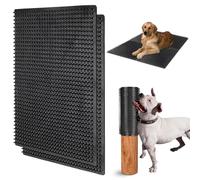 2 PCS Soft Itch Relief Pad for Dog, Gentle Scratching Post Mat Massage Bed for Summer, 14.17''*11.81'' Dog Back Scratcher and Massager, Fit for Sofa, Ground, Wooden Stake, Wall, etc