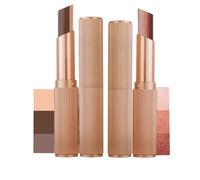 2 PCS Soft-Toned Gradient Eyeshadow Stick,Three-Color Gradient Eyeshadow Stick, Three-Color Eyeshadow Palette for Beginners,mudge-Proof for Daily Makeup (01+03)