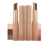 2 PCS Soft-Toned Gradient Eyeshadow Stick,Three-Color Gradient Eyeshadow Stick, Three-Color Eyeshadow Palette for Beginners,mudge-Proof for Daily Makeup (01+04)