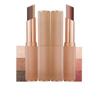 2 PCS Soft-Toned Gradient Eyeshadow Stick,Three-Color Gradient Eyeshadow Stick, Three-Color Eyeshadow Palette for Beginners,mudge-Proof for Daily Makeup (02+04)
