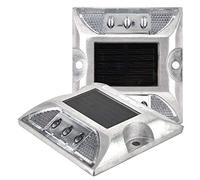 2 Pcs Solar Ground Lights LED Lights, 6 LED Ground Marker Lights Waterproof Outdoor Lamp for Road,Path,Deck,Dock,Driveway,Garden (White Light)