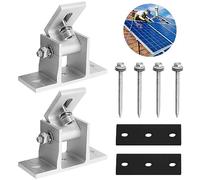 2 Pcs Solar Panel Mounting Bracket Aluminum Solar Panel Mounting Kit with 4 Pcs Screws 2 Pcs Rubber Gasket Adjustable Solar Panel Roof Mounts for Motorhome, Boat and Off-Gird Roof Installation