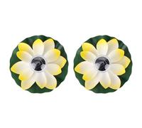 2 Pcs Solar Pond Pool Lights, Gardening Pool Spa Lights LED Color Changing Flower Water proofing Floating Lamp,Pool Spa Lights (Light Yellow)