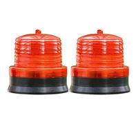 2 PCS Solar Powered Road Warning Light for Construction Sites, LED Beacon, Anchor Light with 4 LEDs, Automatic Dusk Flashing, Magnetic Mount, Visible up to 200 m