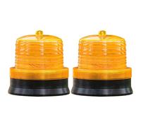 2 PCS Solar Powered Road Warning Light, LED Beacon for Construction Sites, Anchor Light with 4 LEDs, Dusk Sensing Flash, Magnetic Mount, Visible up to 200 m