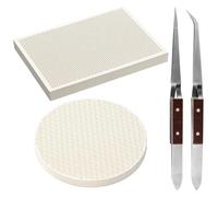 2 Pcs Soldering Block Honeycomb Ceramic Boards，Heat Resistant Quartz Kiln Blocks Thermal Insulation Bricks for Jewelry Soldering， Forge, Fireplace, Professional Grade Refractory Material