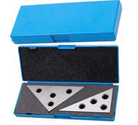 2 Pcs Solid Angle Plates Angle Block Gauge Set 30-60-90 & 45-45-90 Degrees Metal Precision Measuring Tool for Workshop and Enginee