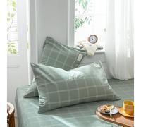 2 pcs Solid Color Plaid Printed Pillowcase Soft Cotton Throw Pillows Covers 30x50 40x60 48x74 Cushion Case For Bed Home Decor