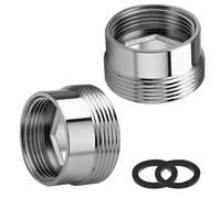 2 PCS Solid Tap Faucet Adapter Kit 18mm to 22mm Brass Tap Aerator Connector Metal Faucet Aerator Adapter Tap Diverter Valve for Bathroom Kitchen Purifier Garden Hose