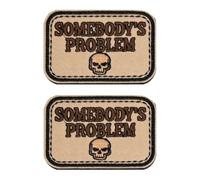 2 Pcs Somebody's Problem Brown Patch Embroidered Hook & Loop Patch Emblem Fastener Tactical Outdoor Military Applique Costume Accessories DIY Patches for Vest,Coat Clothes,Jacket,Hats,Jeans,Backpack